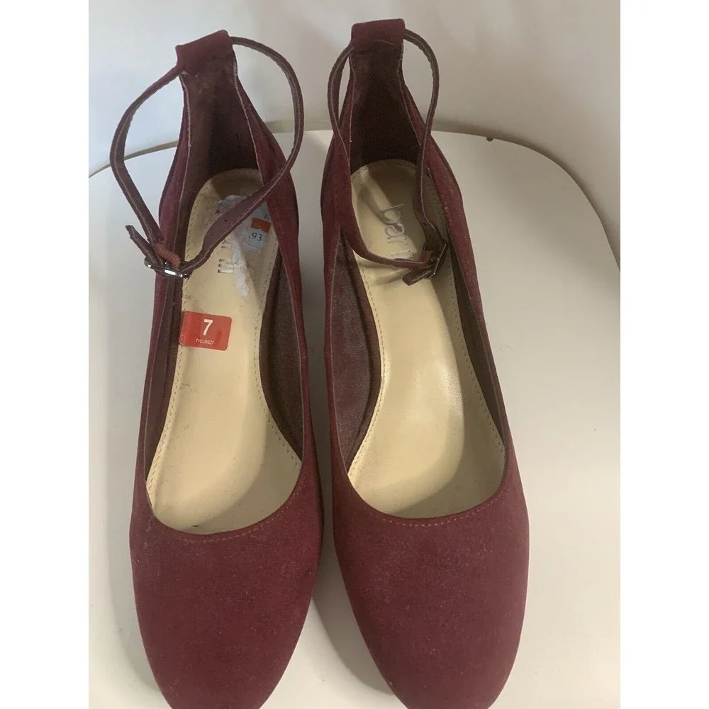 BAR III Women's Strappy Red Wine Shoes Size 7 (1359)